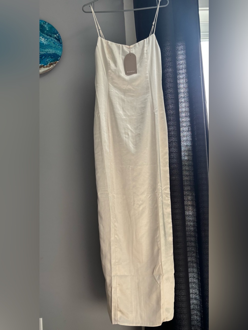 Meshki Ivory Maxi Slip Dress- with Spaghetti Straps